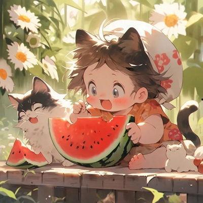 漫画吃瓜女孩头像