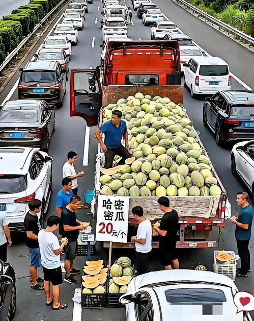 堵车时吃瓜,吃瓜群众的欢乐时光