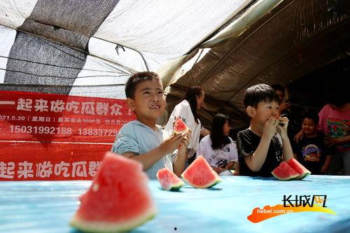 拍摄吃瓜比赛图片,一场别开生面的吃瓜大赛精彩瞬间